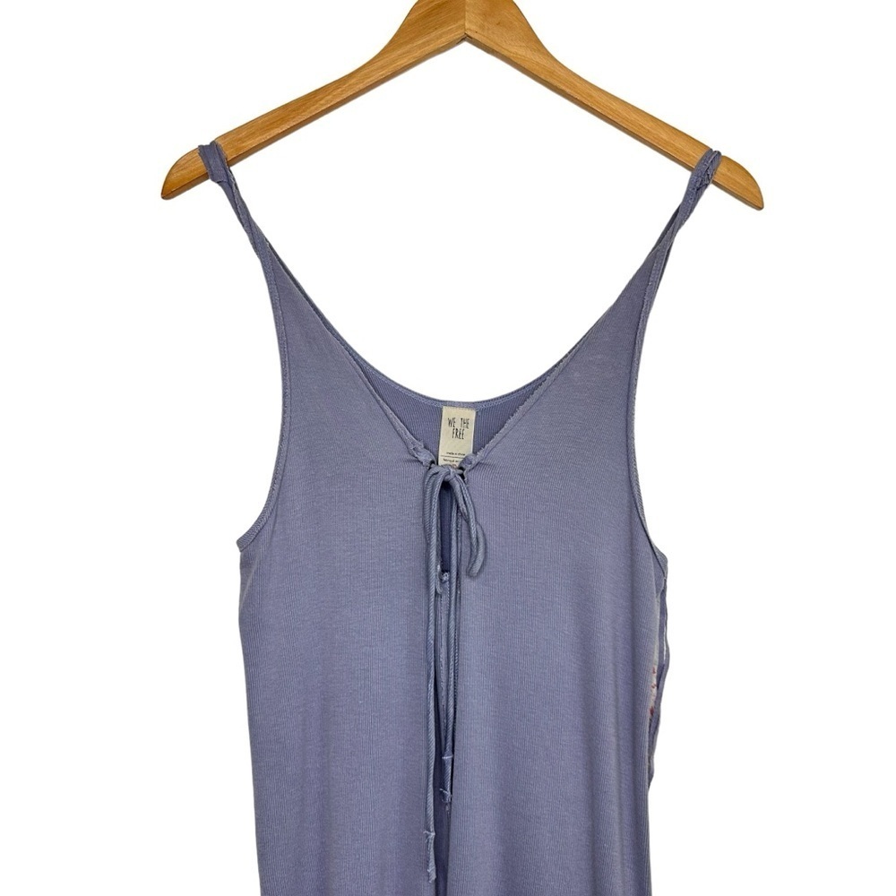 Free People We The Free Ribbed Twisted Strap Tank Tie Top Size Small Purple NWT - Picture 3 of 9